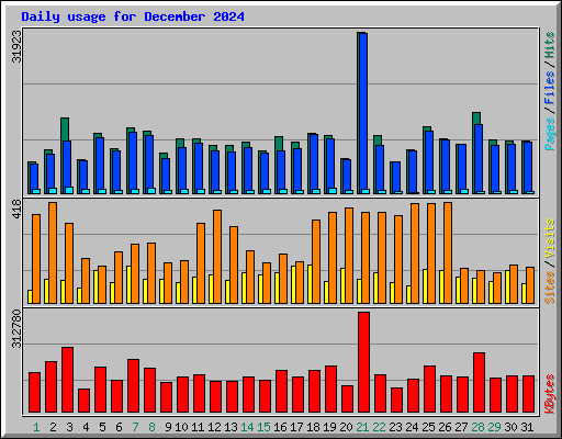 Daily usage for December 2024