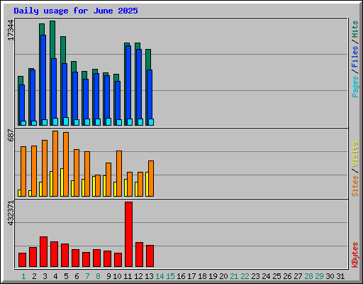 Daily usage for June 2025