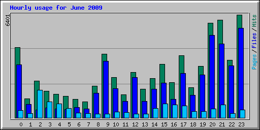 Hourly usage for June 2009